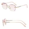 Damskie modne okulary do czytania w kształcie diamentu Niebieskie światło blokujące gradientowe okulary dalekowzroczne unisex kobiece okulary retro bez oprawek