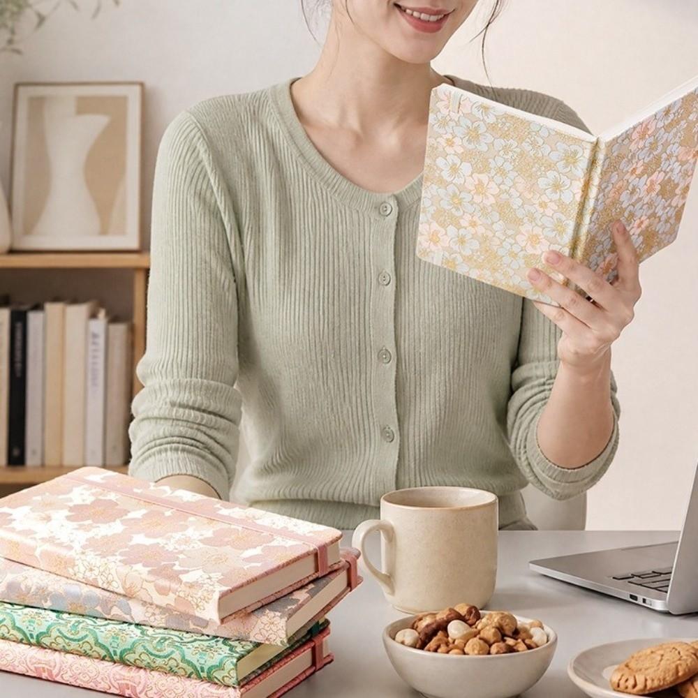 A6/A5 Elastic Band Notebook Thick Paper Pocket Notebook Stylish Vintage Journal Desk Use