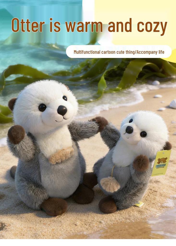 Adorable Sea Otter Plush Toy - Fluffy and Warm Children's Zoo Doll