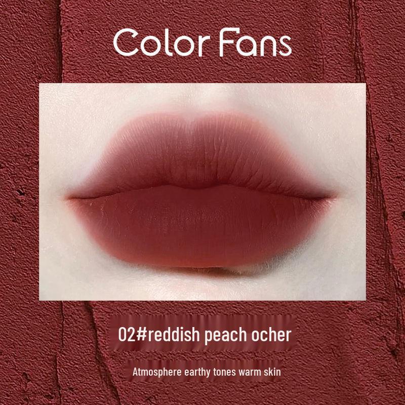 

Mise Fan Houndstooth Waterproof Tea Brown Powder Foundation & Rose Red Transfer-Proof Lip Gloss 2g