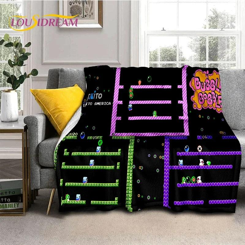 Cartoon Bubble Bobble Puzzle Bobble Retro Game Soft Flannel Blanket for Beds Bedroom Sofa Picnic,Throw Blanket Outdoors Leisure