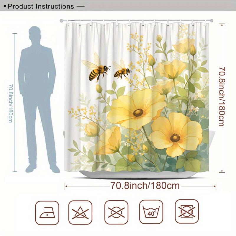 Spring Blossom Tapestry - Bees and Yellow Flowers Wall Hanging for Living Room, Bedroom Decor - Nature-Inspired and