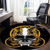 1pc Skull Ornament Office Round Area Rug, Under Office Chairs Bedroom Living Room Home Decor, Room Deco
