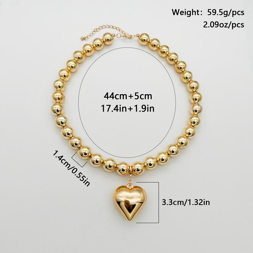 Creative Multi-layer Pearl CCB Sweater Chain Collarbone Chain Temperament Elegant Love-shaped Layer Necklace