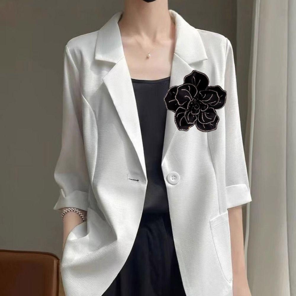 Badge Large Flower Camellia Brooch Korean Style Rhinestones Brooch Suit Collar Pin  Decoration