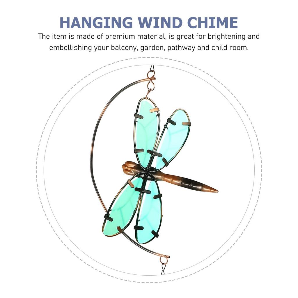 Dragonfly Garden Decor Luminous Hanging Decoration Bell Outdoor Wind Chimes Miss