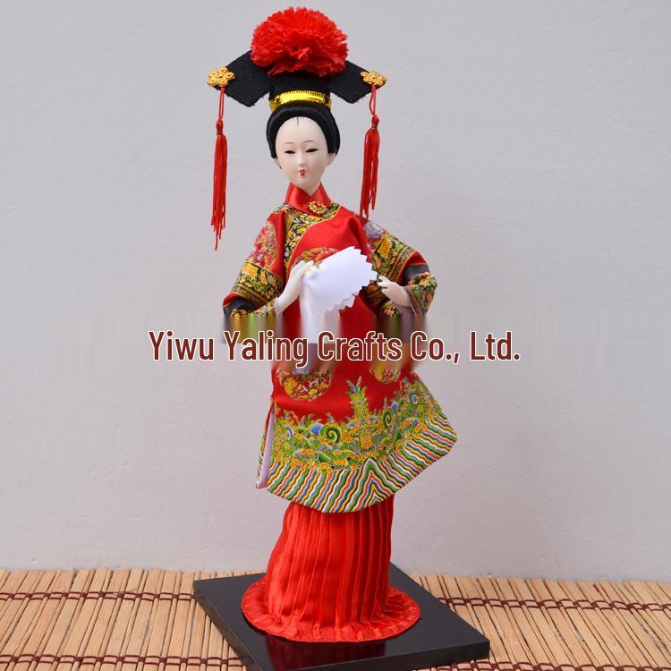 Seidenpuppenpuppe einer Prinzessin der Qing-Dynastie - Haus- & Hoteldekoration, Geschenk, Reiseandenken