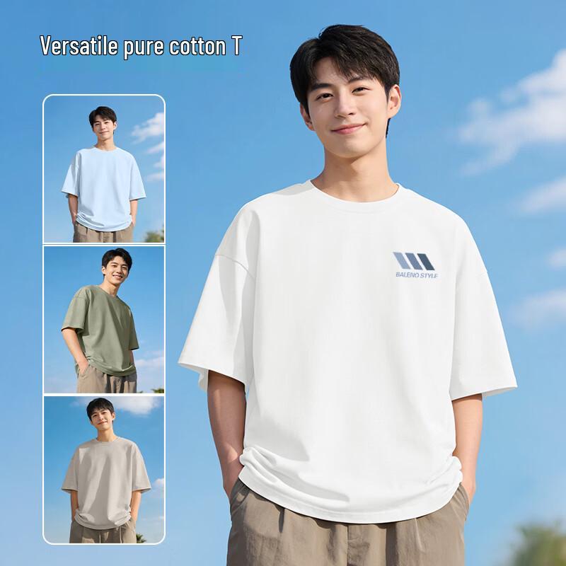Baleno Men's Heavyweight Cotton Loose Fit Short Sleeve T-Shirt