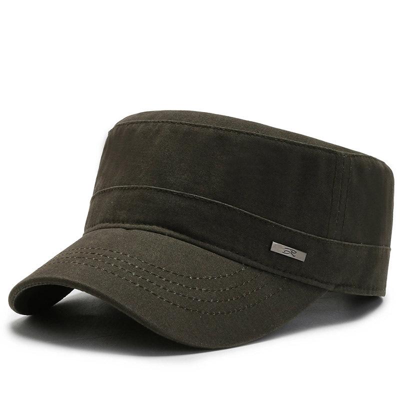 Spring and Autumn Fashion Flat Top Hat Outdoor Leisure Fishing Hat Versatile Sports Sun Hat Pure Cotton Four Seasons