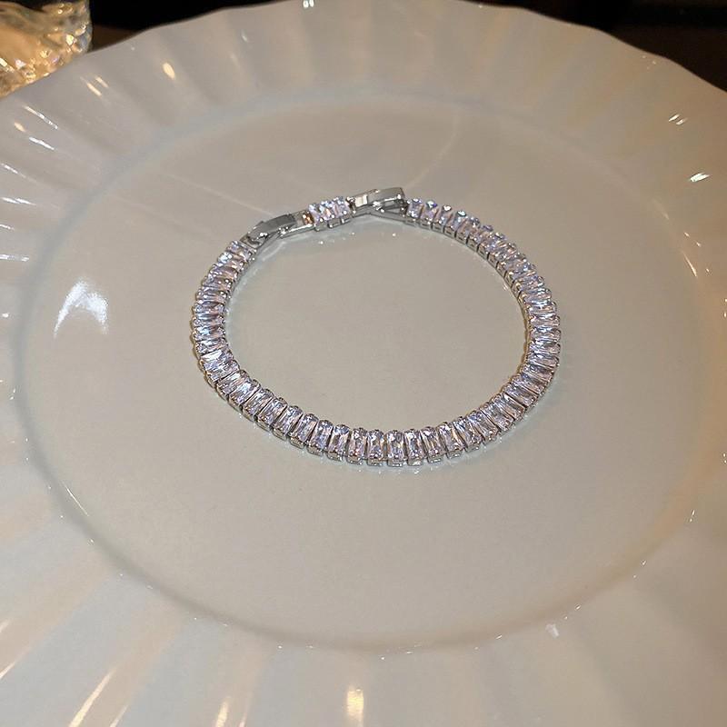 Zircon glass bead square love adjustable bracelet trendy fashion bracelet light luxury high-end jewelry women