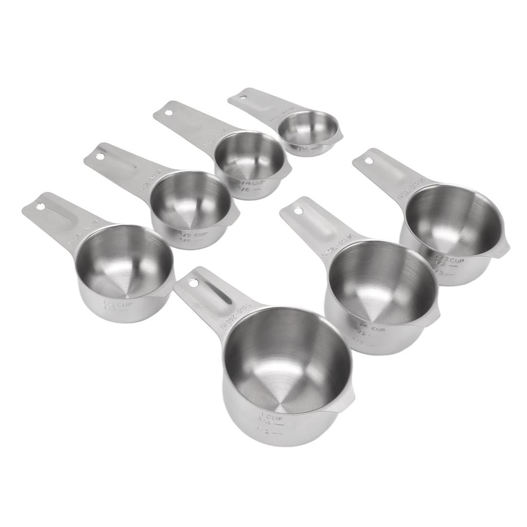 7Pcs Measuring Cups Set Stainless Steel Stackable Multifunctional Metal Nesting Measuring Cups Set for Kitchen Tools