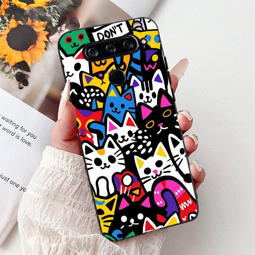 Funda For LG V40 ThinQ Case Cover Silicone Luxury Fashion Cute Cat Cool Shockproof Bumper Casing For LG V405 LM-V405 LM-V409N