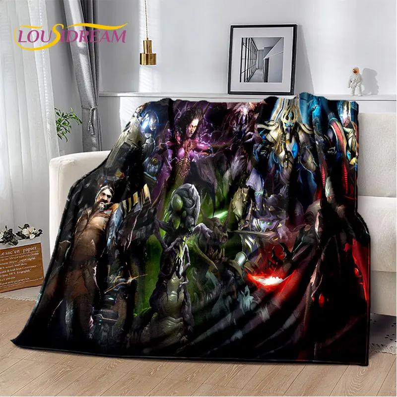 D HD StarCraft Gamer Plush Throw Blanket Soft Flannel for Bedroom Living Room Bed Sofa Picnic Cover Perfect for Kids and Adults