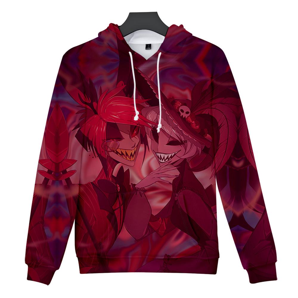 Men Women's Hooded Hazbin Hotel Printed Spring Autumn Pullover Sweatshirt Fashion Hoodie Casual Men Tracksuit Streetwear