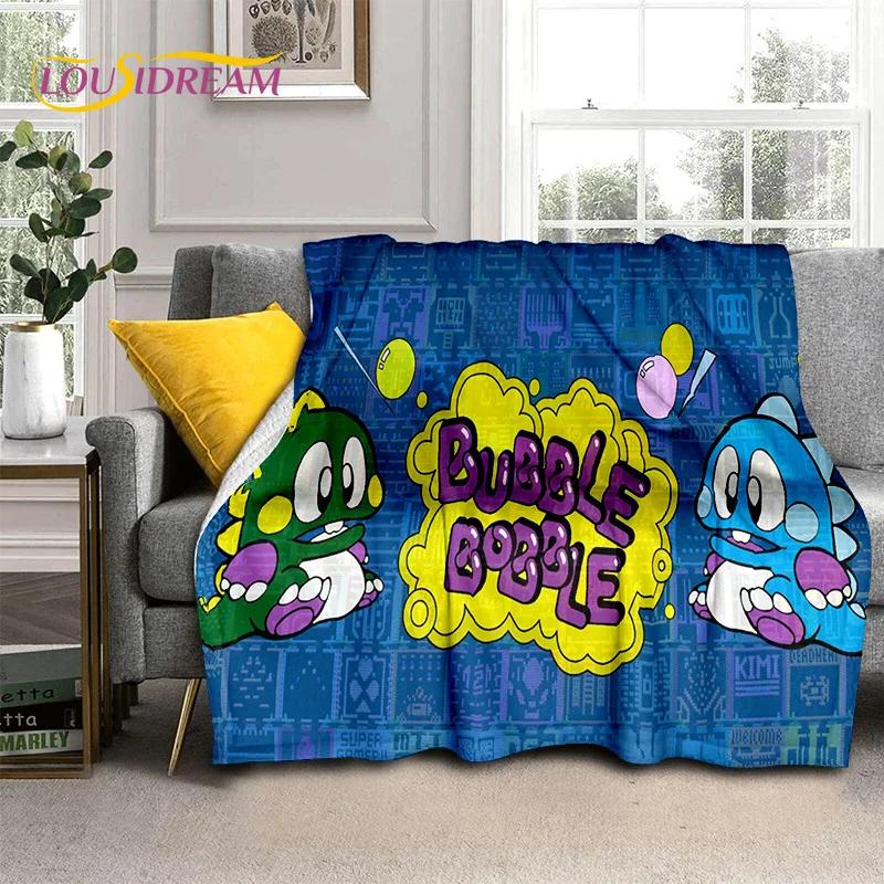Cartoon Bubble Bobble Game Gamer 3D Blanket,Soft Throw Blanket for Home Bedroom Bed Sofa Picnic Travel Office Cover Blanket Kids
