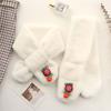 Christmas Candy For Girl Faux Rabbit Fur Plush Cross Scarf Neck Warmer Plush Scarf Warm Scarf
