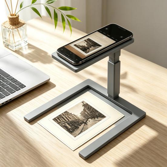 Lightweight Desk Phone Holder Foldable Mobile Holder, Adjustable Desktop Stand for Cell Phones, Universal Accessory Portable Cradle Streaming
