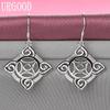 925 Sterling Silver Fashion Pattern Pendant Earrings Wedding Jewelry