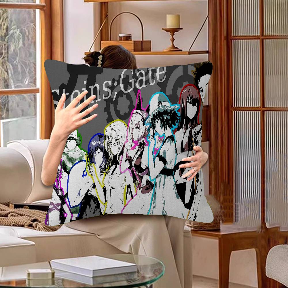 STEINS GATE Pillow Anime Pillow Sofa Bed Head Pillow Cover Cushion Cover 45x45 Cm Fashion