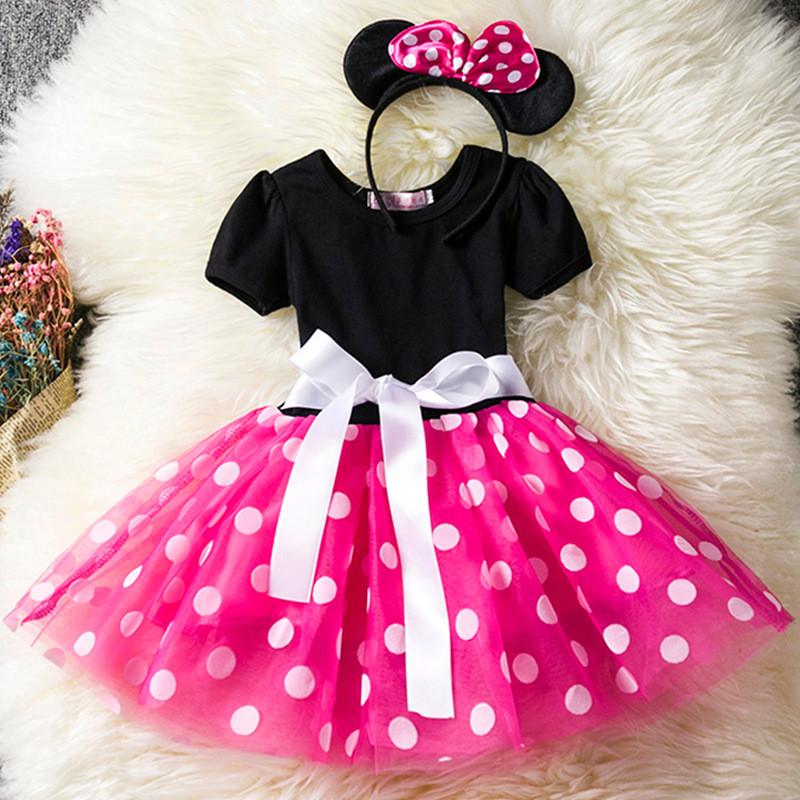 Minnie Mouse Princess Toddler Dress With Cotton Blend Fabric For Girls