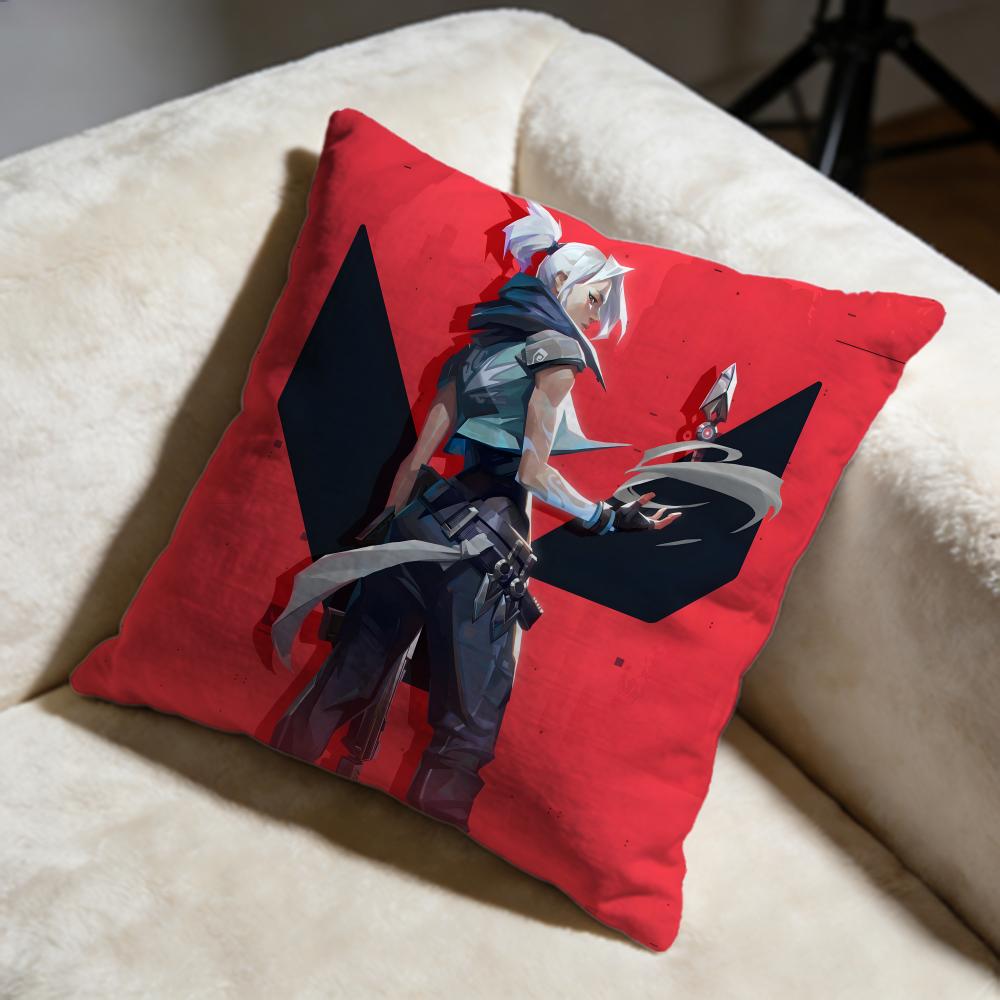 Hot VValoranted Cushion Cover Soft Decorative Pillow Case Suitable for Bedroom Sofa Car Travel Use