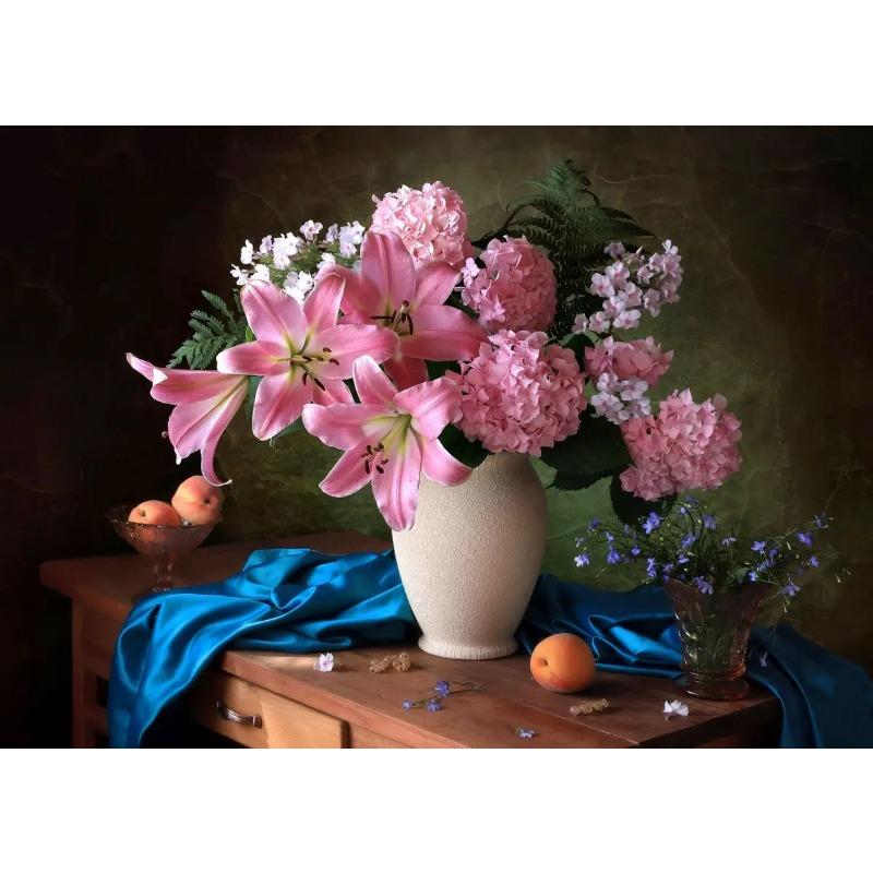 Colorful Flower Plants Oil Painting Canvas Poster Potting Daisy Wall Art Pictures for Living Room Bedroom Modern Home Decor Gift