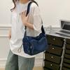 Women Casual Satchel Shoulder Bag Ladies Small Capacity Denim Vintage Messenger Bag Adjustable Strap Daily Tote Bag Multifunction Chic Hobo Bag