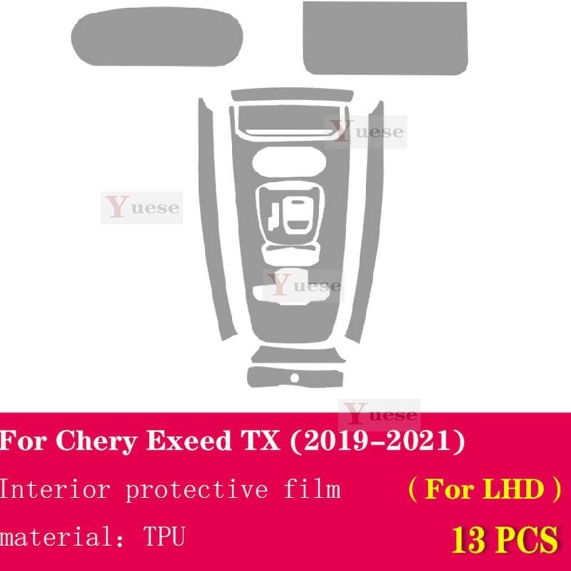 For Chery Exeed TX - Car Interior Center Console Transparent TPU Protective Film Anti-scratch Sticker