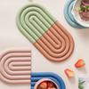 Thickened Kitchen Casserole mat Rainbow Silicone Table Mat Coaster Hot Dishes Potholder Placemat Heat Resistant Pan Pad Cup Mat