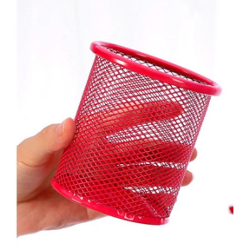 

Iron Art Кольорова кругла сітка Металева квадратна порожниста ручка Тримач для студентів Канцтовари Настільні офісні приладдя Аксесуари для зберігання round червоний