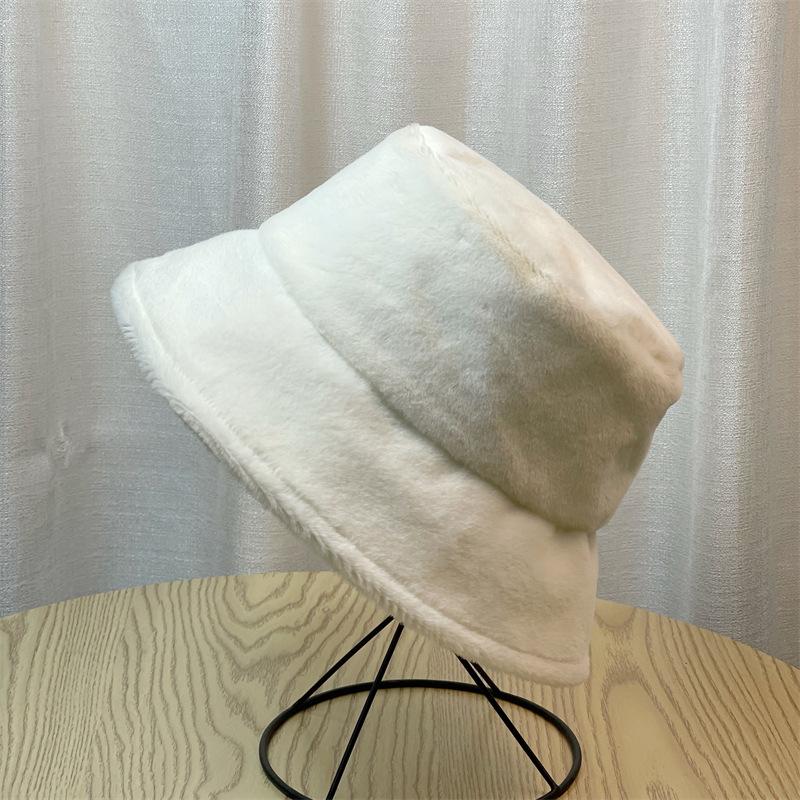 Plush Hat Women's Autumn and Winter Bucket Hat Thermal Basin Hat Top Hat Bucket Hat
