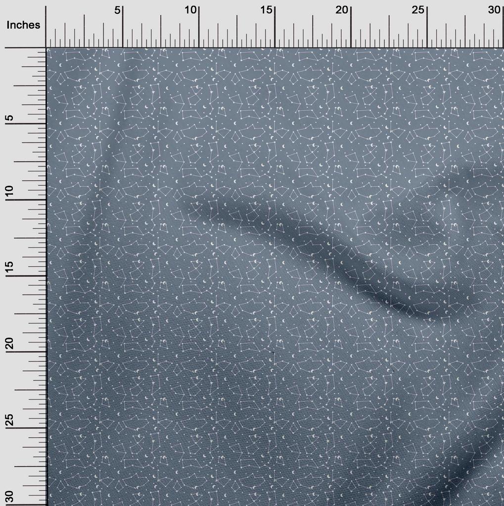 oneOone Cotton Flex Blue Fabric Celestial Diy Clothing Quilting Fabric Print Fabric By Yard 40 Inch