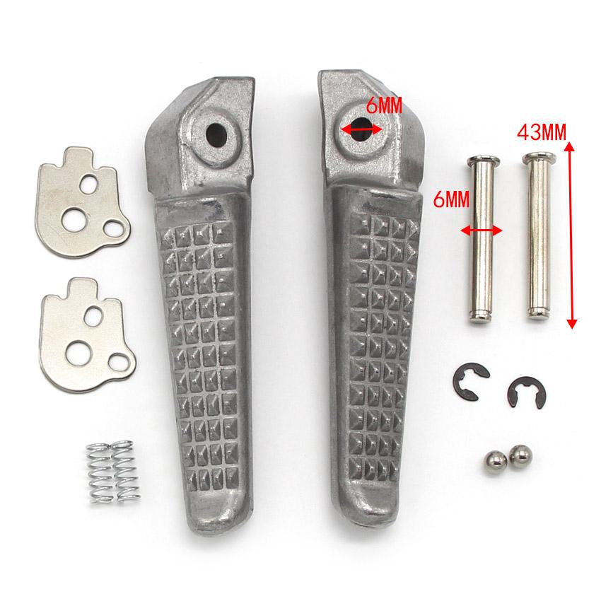 

Motorcycle Footrests Foot pegs Rear For Honda MOTO CB400F NT400 NTV600 CBR300R CBR650F NTV650 XL1000V NT700 CBR500 MSX125 CB500F серебряный