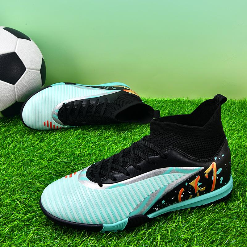 Men's Soccer Cleats Football Cleats for Mens Big Boys High-Top Spikes TF Shoes for Youth Professional Training Turf Sneaker