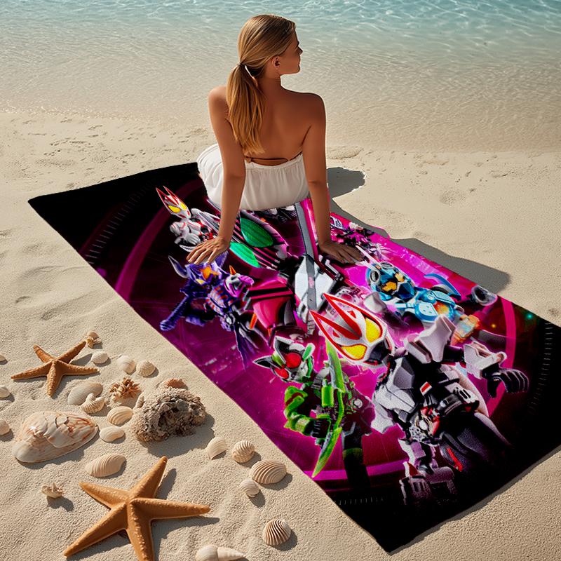 proof beach towel with a UFO Robo Grendizer3 pattern - soft,absorbent,quick-drying,machine washable - perfect for swimming,camping,bathing