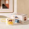 Foldable Cup Children's Gift Cartoon Ceramic Mug Cute High Value Water Cup Cup Home Student Breakfast Cup