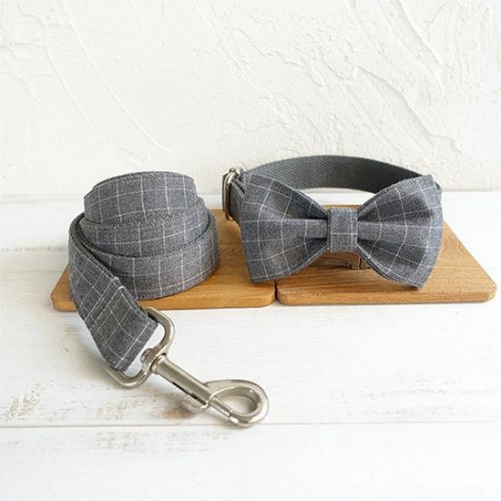 MUTTCO Dog Collar & Leash Set with Bowtie - Pet Accessories UDC-001 Extra Large
