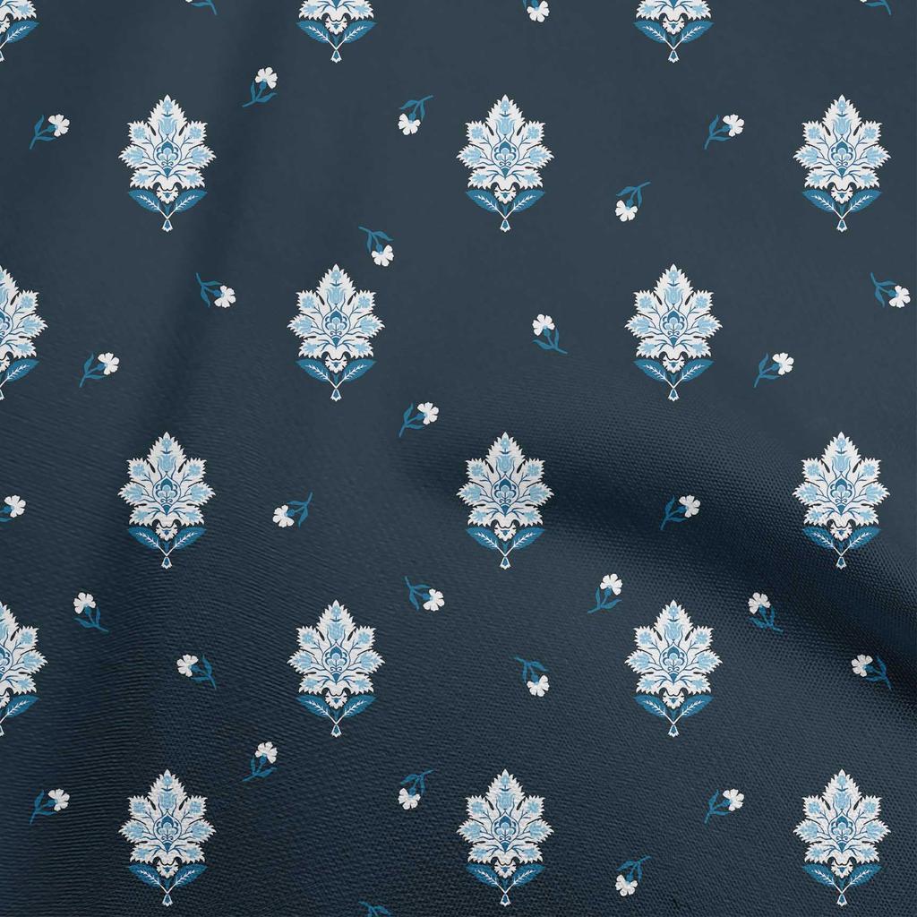 oneOone Cotton Flex Forest Green Fabric Jacobean Floral Diy Clothing Quilting Fabric Print Fabric By Yard 40 Inch