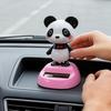 Solar Power Cute Panda Car Dashboard Decorations Automatic Head Swinging Doll Car Dashboard Ornament Gift Auto Interior Decor