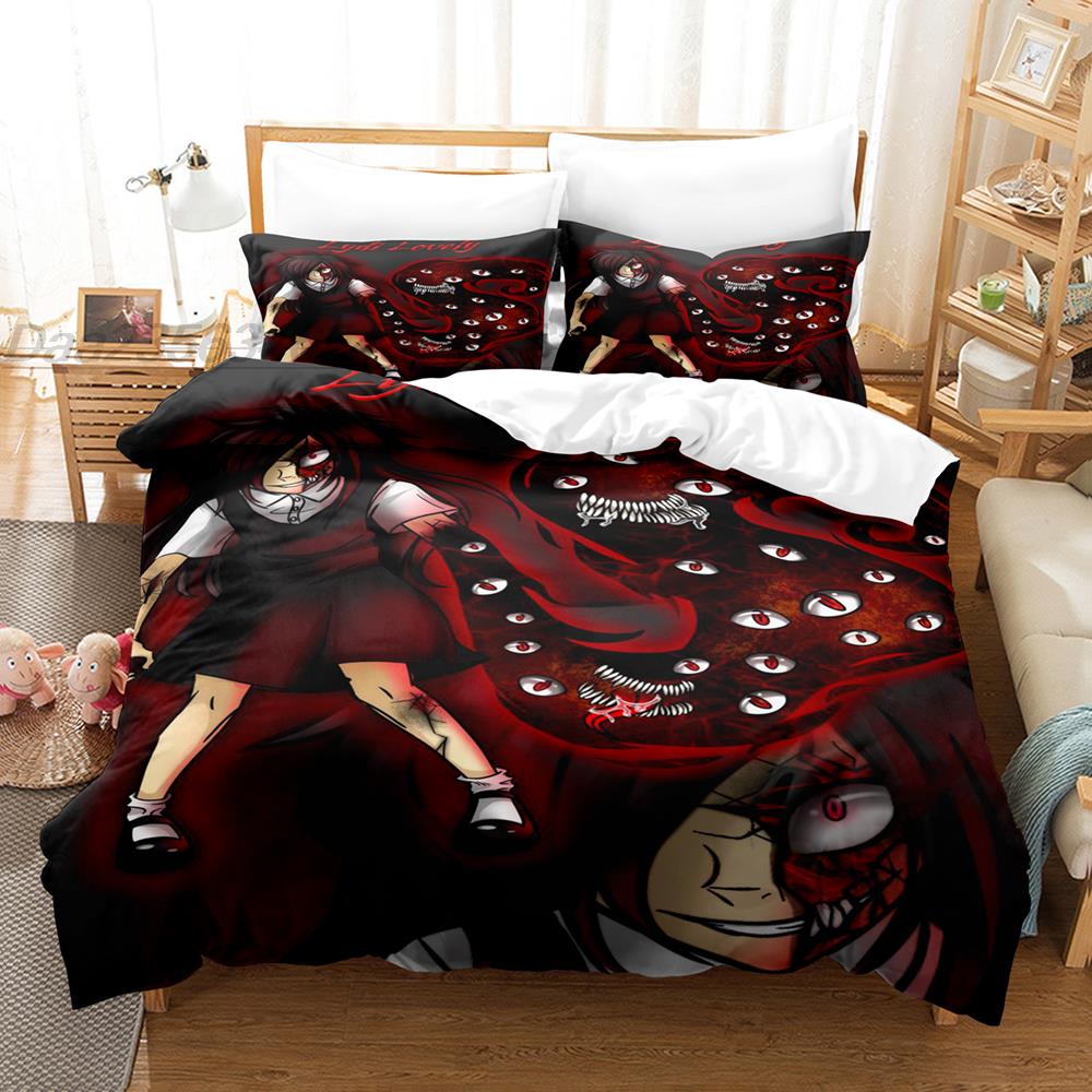 Creepypasta Bedding Set Single Twin Full Queen King Size Bed Set Adult Kid Bedroom Duvet Cover Sets 3D Print Anime Bed Sheet Set