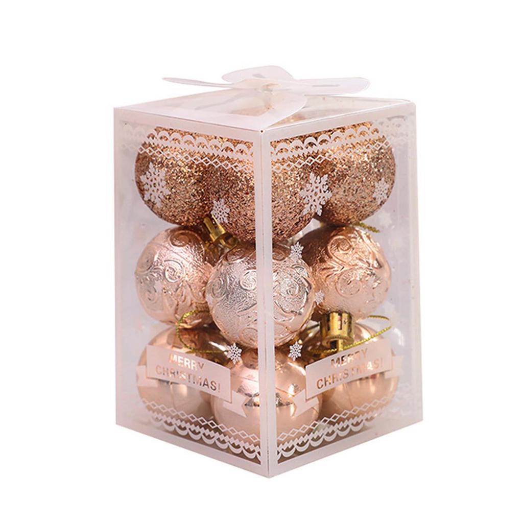 12Pcs Christmas Balls Christmas Tree Ornaments Ball Home Decor Xmas Hanging Christmas Party Decorations New Year Gift