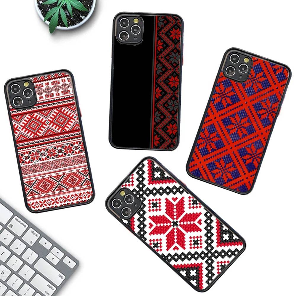 U-Ukraine Ornament Pattern Phone Case For IPhone 16 15 14 X XR XS 7 8 Plus 11 12 13 Pro MAX 13mini Matte Shockproof Case