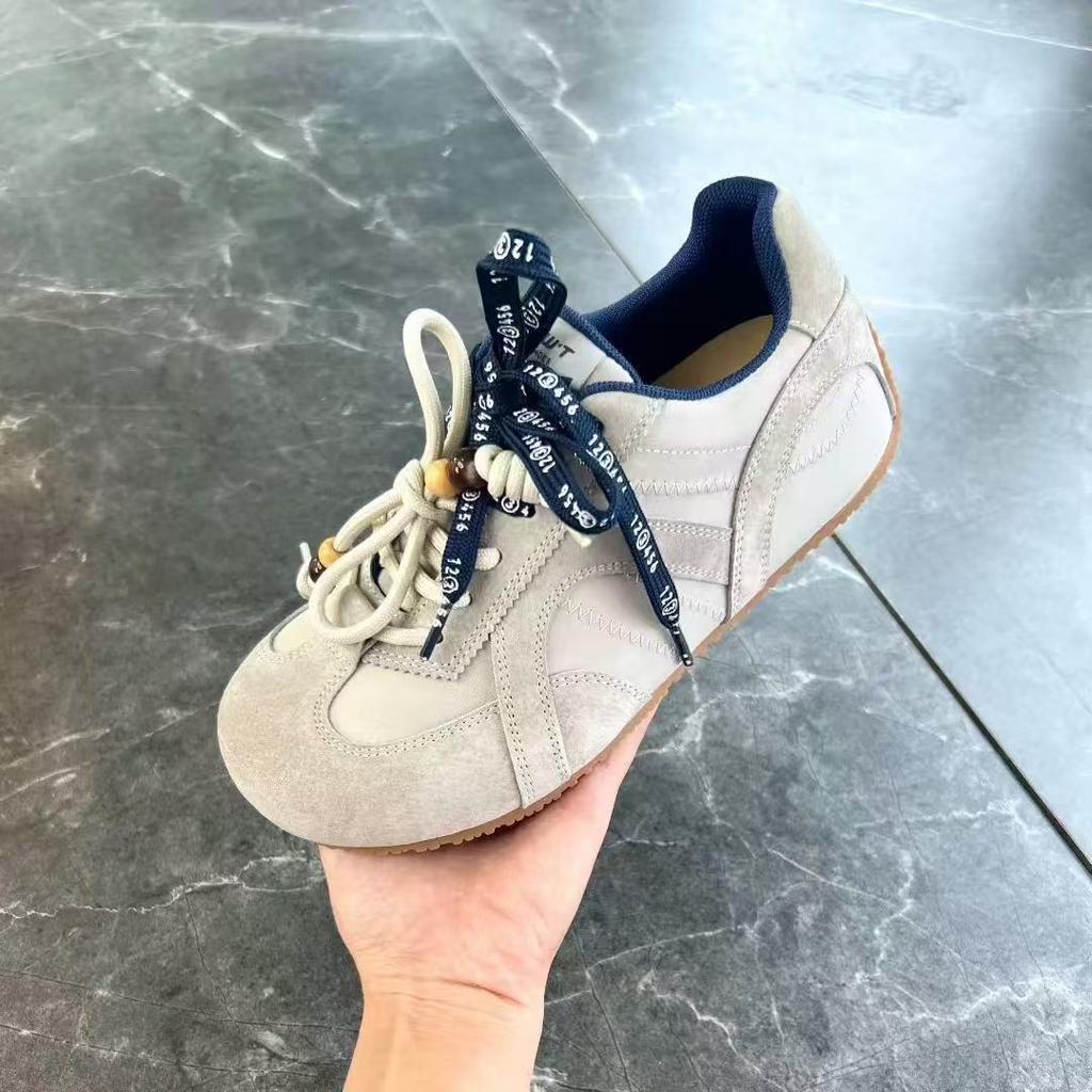 Soft leather soft-soled little white shoes for women 2025 new lightweight German training shoes super fire heightening bread shoes ugly and cute Forr