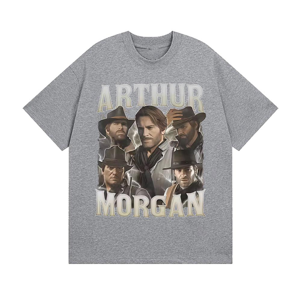 2025 Summer Classic Arthur Morgan Graphic 100 Pure Cotton Printed Tshirt Mens Vintage High Quality Unisex Gothic Oversized