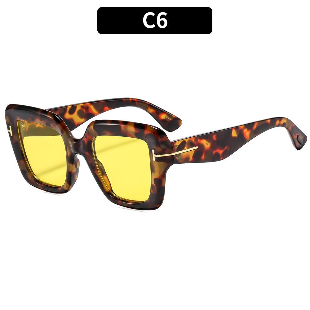 

Женские солнцезащитные очки Т-образные квадратные солнцезащитные очки с большой оправой, модные солнцезащитные очки