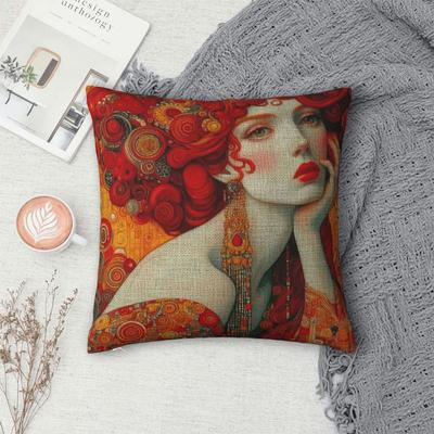 Gustav Klimt Artistic Print Square Pillowcase Cushion Cover Pillow Case Throw Pillow Cover for Home Sofa Living Room