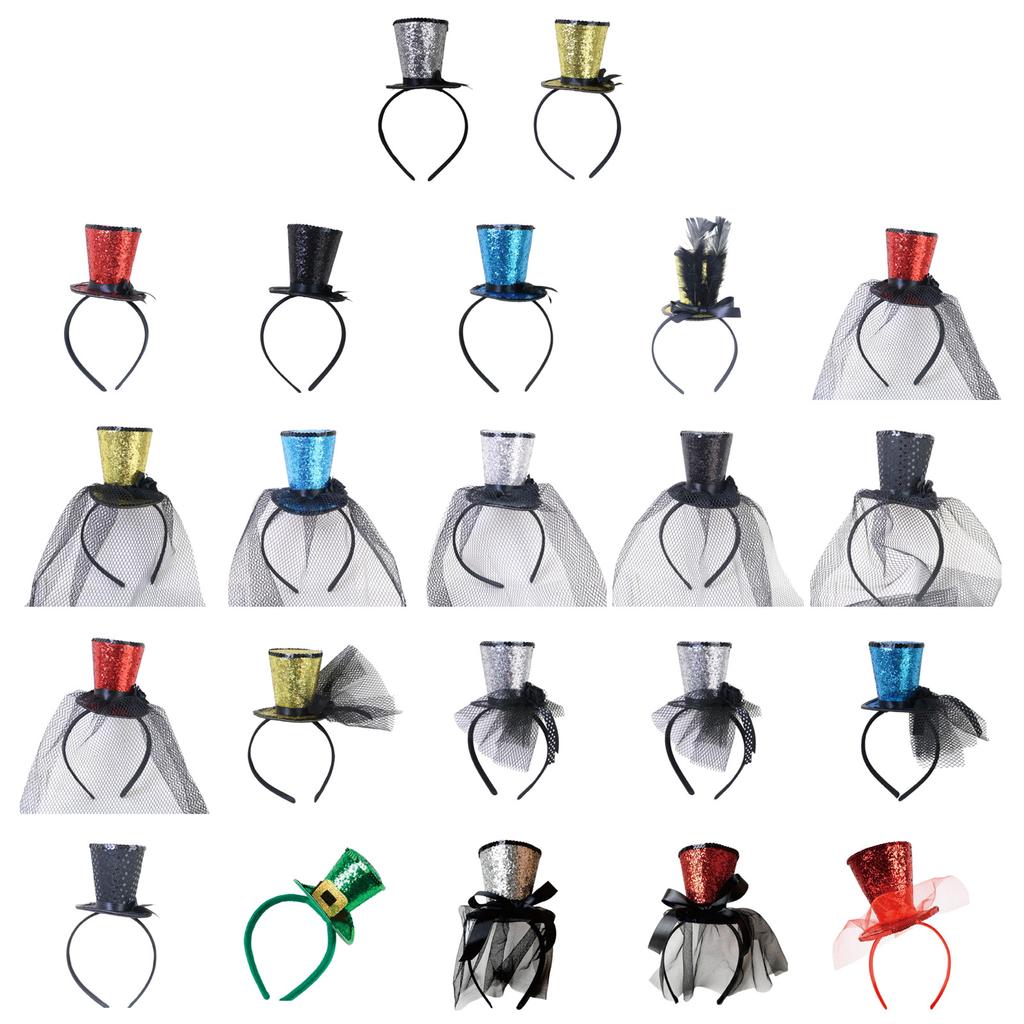 Kinder Vintage Fascinator Zylinder Exquisiter Glitzer für Teeparty Kinderkostüm Pillbox-Hut Kopfbedeckung für