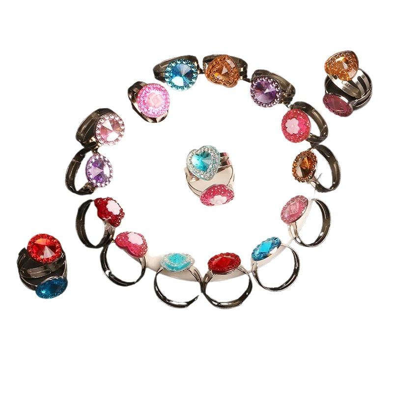 10Pcs Adjustable Jewelry Toy Gift Rings Sweet Costume Dress Up Kids