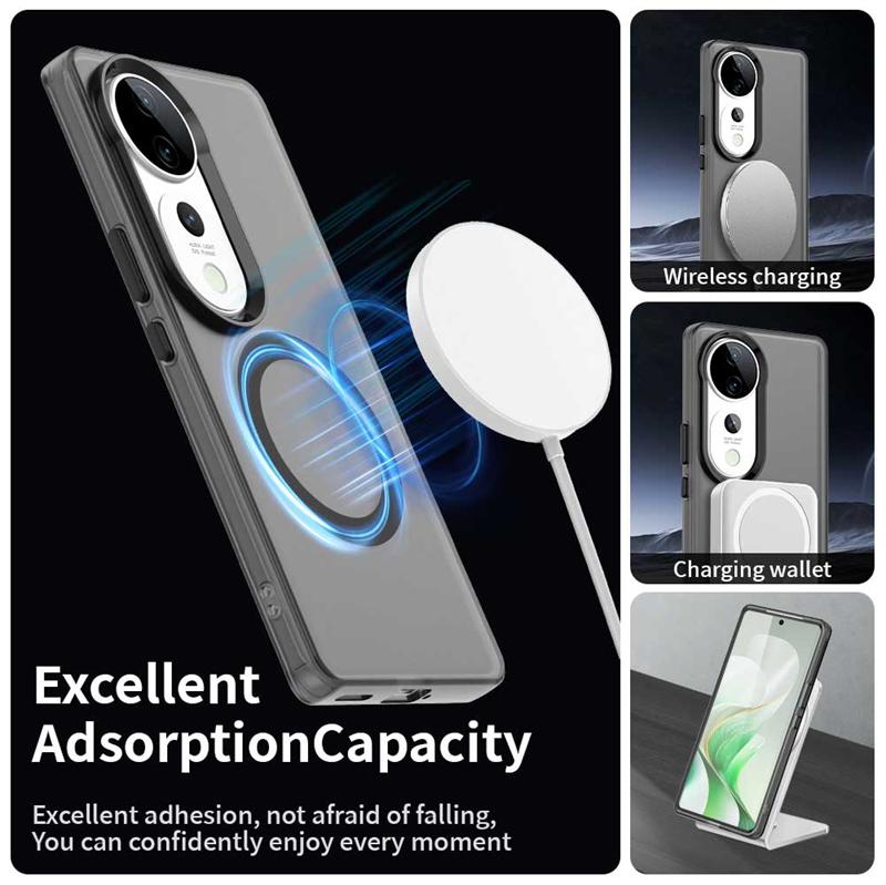 Transparente Hülle für Vivo S19 Pro Hülle Abdeckung Vivo S19 Pro Magnetische Adsorption Kabelloses Laden Rückseite für Vivo S19 Pro Hülle