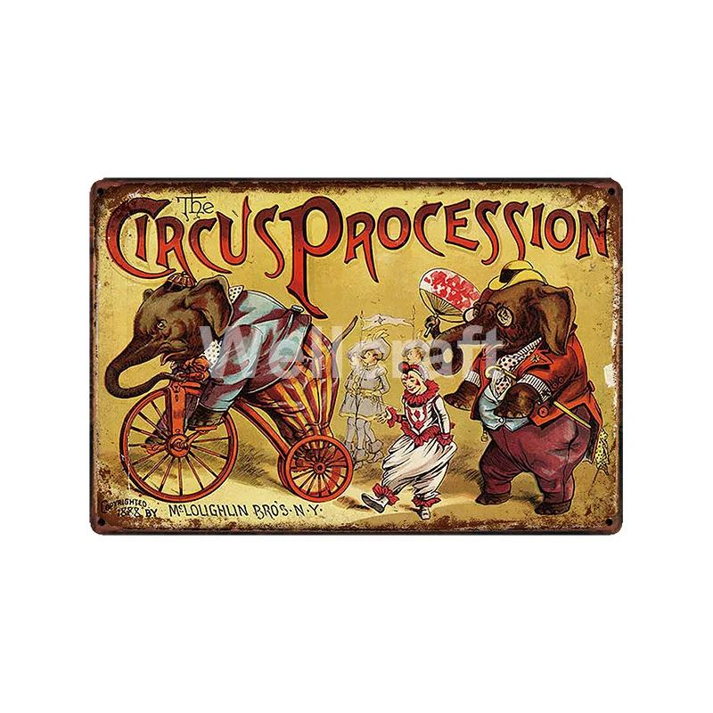 [ WellCraft ] Circus Lion Elephant Tiger Clown Horse Metal Sign Vintage Painting Decor  LT-1899 Room Decoration